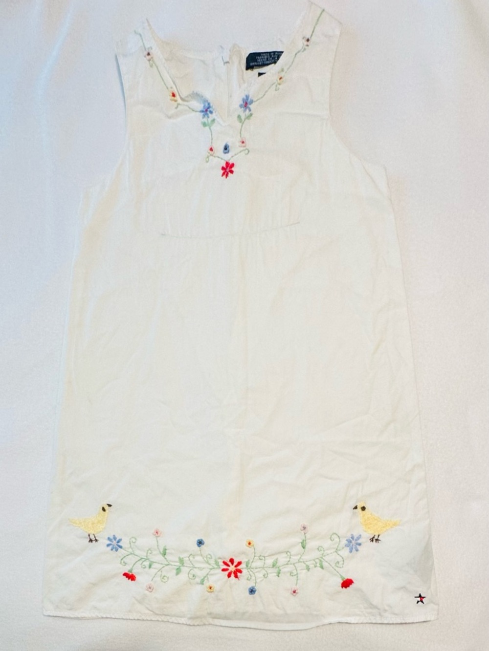 Vintage Tommy Hilfiger Embroidered Delicate Floral & Bird Casual Dress, Size 6